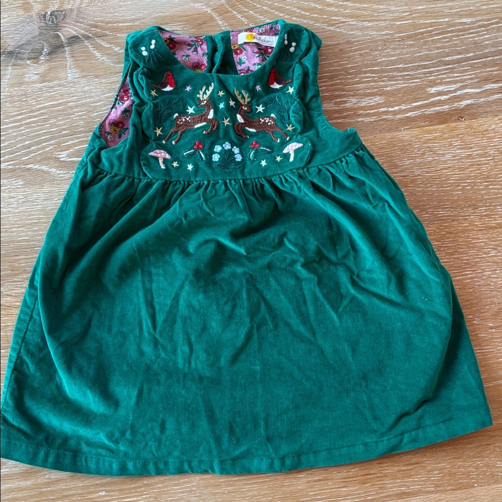 Baby Boden holiday Embroidered Kids Dress